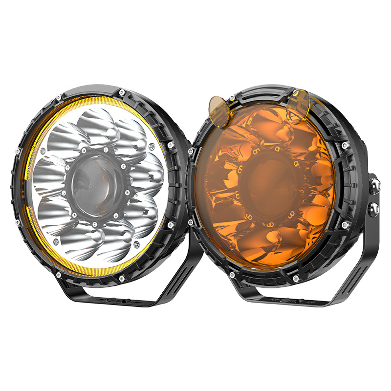 Harley stil motociklističko prednje svjetlo s retro dizajnom i uklonjivim sjenilom lampe (12-80V, 60W, 4000lm, aluminijsko kućište, IP65)