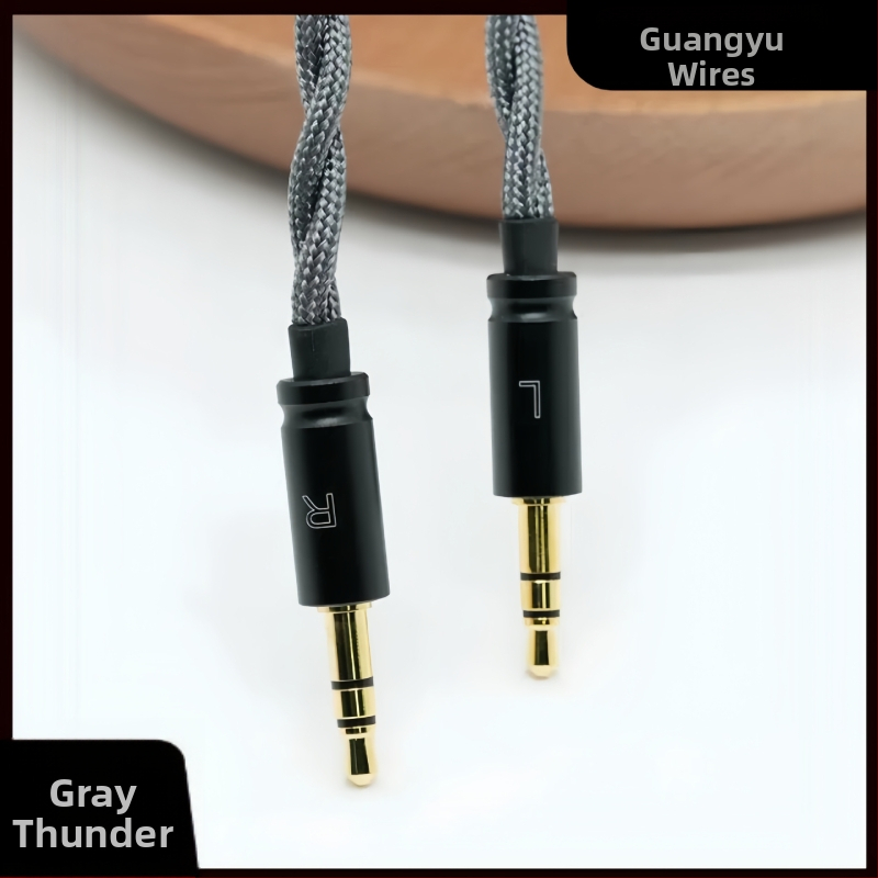 HD800 ausinių tobulinimo kabelis - 4 gijos, 7N monokristalinis varis, dvigubi 3,5 mm garso kištukai