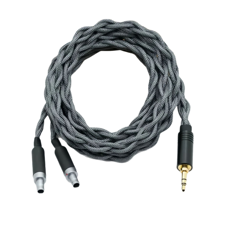 HD800 ausinių tobulinimo kabelis - 4 gijos, 7N monokristalinis varis, dvigubi 3,5 mm garso kištukai