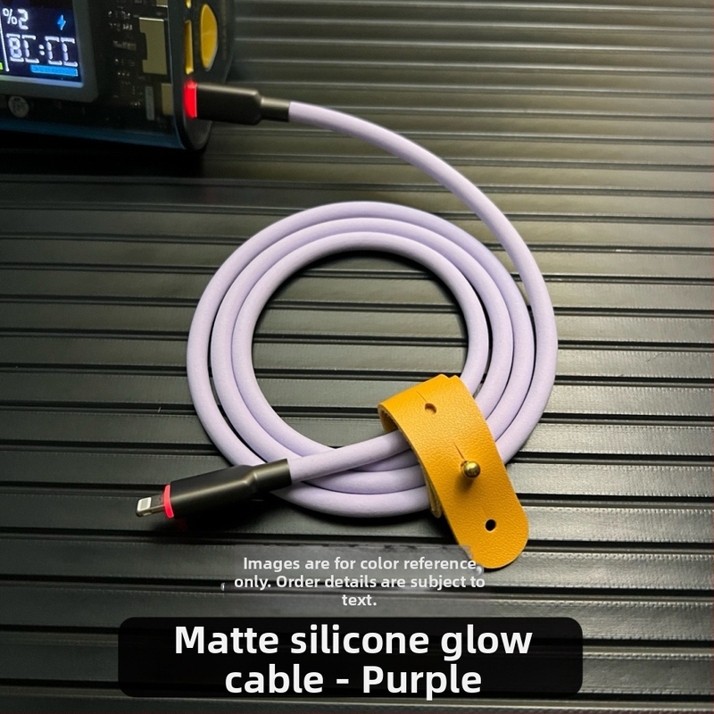 CBT kahetu USB-C ja Lightning andmekaabel RGB valgustusega, siledast silikoonist, 120W kiirlaadimine, ühilduv iPhone, Huawei, Oppo, OnePlus, Realme