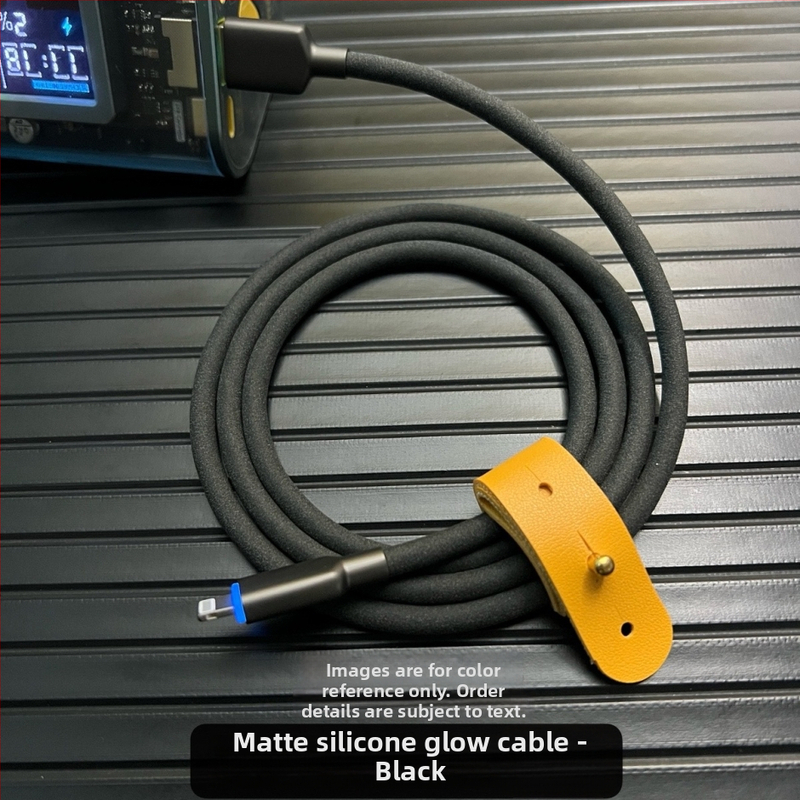 CBT kahetu USB-C ja Lightning andmekaabel RGB valgustusega, siledast silikoonist, 120W kiirlaadimine, ühilduv iPhone, Huawei, Oppo, OnePlus, Realme