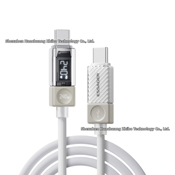 Essager USB-C καλώδιο δεδομένων με ψηφιακή οθόνη, 100W/240W, κράμα ψευδαργύρου, USB-C σε USB-C, για κινητά τηλέφωνα, tablets και φορητούς υπολογιστές