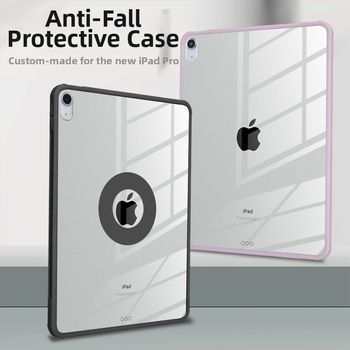 Skaidrus PC dėklas iPad (2024 Air 10.9, Pro 11, 10.2) – matinė apdaila, magnetinis užraktas, atsparus kritimams