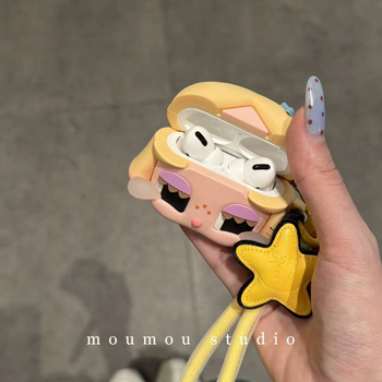 Θήκη AirPods από σιλικόνη, ματ φινίρισμα, γλυκό σχέδιο καρτούν με αστέρι και κλαίγον μωρό, συμβατή με Apple AirPods και άλλα μοντέλα, υποστηρίζει προσαρμογή
