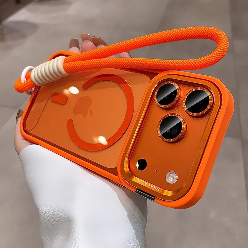 Maska za telefon za iPhone 17 Pro s metalnim držačem objektiva i zaštitnim filmom za objektiv — magnetska, otporna na udarce, držač objektiva, disipacija topline, anti otisci prstiju