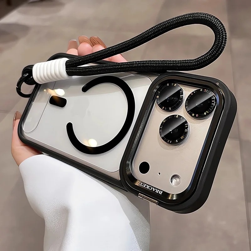 Maska za telefon za iPhone 17 Pro s metalnim držačem objektiva i zaštitnim filmom za objektiv — magnetska, otporna na udarce, držač objektiva, disipacija topline, anti otisci prstiju