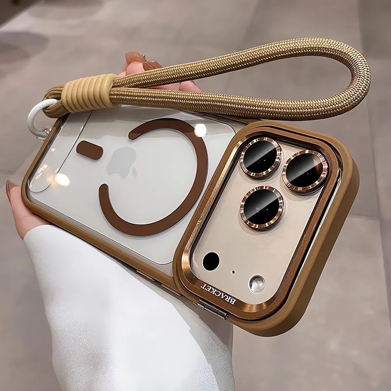 Maska za telefon za iPhone 17 Pro s metalnim držačem objektiva i zaštitnim filmom za objektiv — magnetska, otporna na udarce, držač objektiva, disipacija topline, anti otisci prstiju