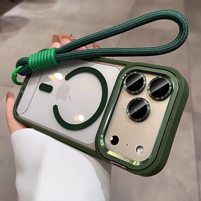 Maska za telefon za iPhone 17 Pro s metalnim držačem objektiva i zaštitnim filmom za objektiv — magnetska, otporna na udarce, držač objektiva, disipacija topline, anti otisci prstiju