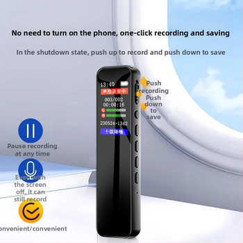 Ierakstīšanas pildspalice, 30 stundu ieraksts, TF karte, krāsu displejs, USB 2.0, divi mikrofoni