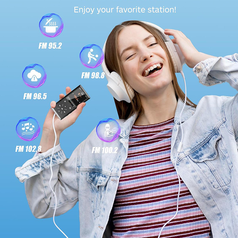 Pasate A-8 MP3 player cu touchscreen, Bluetooth, radio FM, redare video și lectură de cărți electronice (suport card TF; USB 2.0; MP3/WMA/WAV/OGG/FLAC/AAC/APe; baterie 450 mAh, până la 20 de ore)