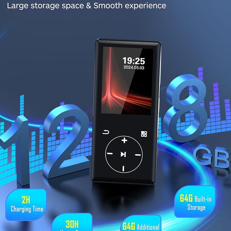 A10 player MP3/MP4 cu ecran tactil, Bluetooth, USB 3.0, suport TF card, formate MP3/WMA/WAV/OGG/FLAC/PCM/AAC/APE