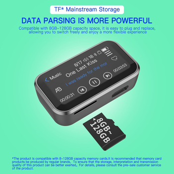 MP3 player με Bluetooth, καταγραφή, ραδιόφωνο FM, εξωτερικό ηχείο, Υποστήριξη TF Κάρτας