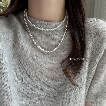 Μακρύ κολιέ με μαργαριτάρια, πολυεπίπεδο, στυλ Ruili, γυναικείος γεωμετρικός σχεδιασμός, Άνοιξη 2025