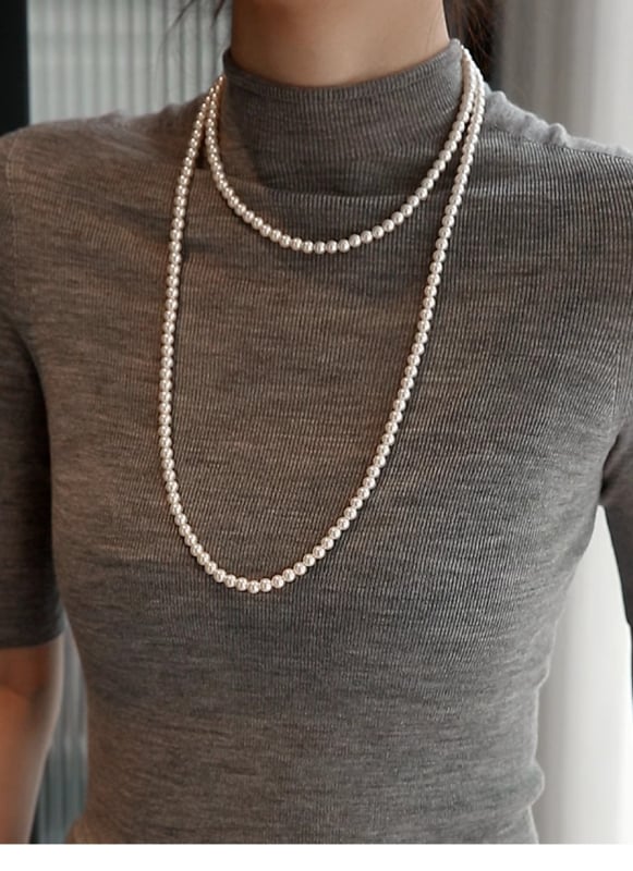 Μακρύ κολιέ με μαργαριτάρια, πολυεπίπεδο, στυλ Ruili, γυναικείος γεωμετρικός σχεδιασμός, Άνοιξη 2025