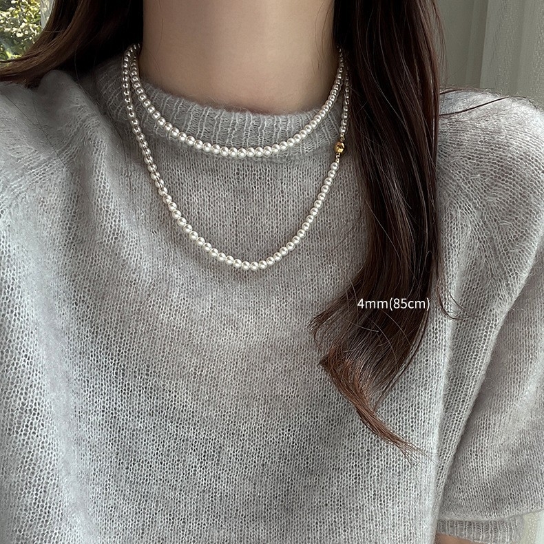 Μακρύ κολιέ με μαργαριτάρια, πολυεπίπεδο, στυλ Ruili, γυναικείος γεωμετρικός σχεδιασμός, Άνοιξη 2025