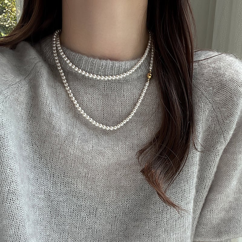 Μακρύ κολιέ με μαργαριτάρια, πολυεπίπεδο, στυλ Ruili, γυναικείος γεωμετρικός σχεδιασμός, Άνοιξη 2025