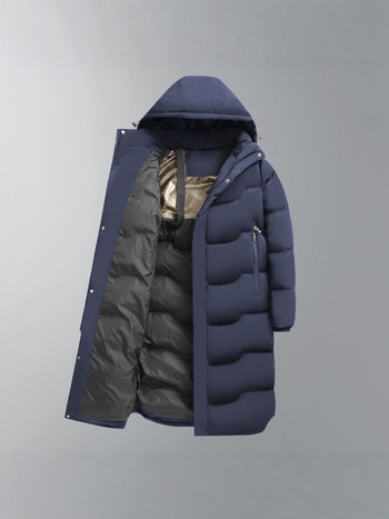 Unisex plussuurusega sulejope keskmise pikkusega, kapuutsiga, veekindel, sule sisu 81–85%, täidis 200–300 g, pikkus 100 cm