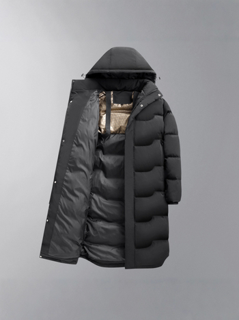 Unisex plussuurusega sulejope keskmise pikkusega, kapuutsiga, veekindel, sule sisu 81–85%, täidis 200–300 g, pikkus 100 cm