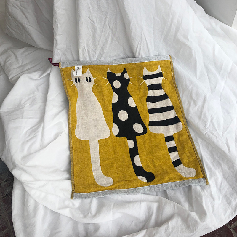 Trostruki sloj pamuk gaze, kvadratni ručnik za lice s crtićnim motivom životinja, s kukom, upijajući ručnik za kupanje