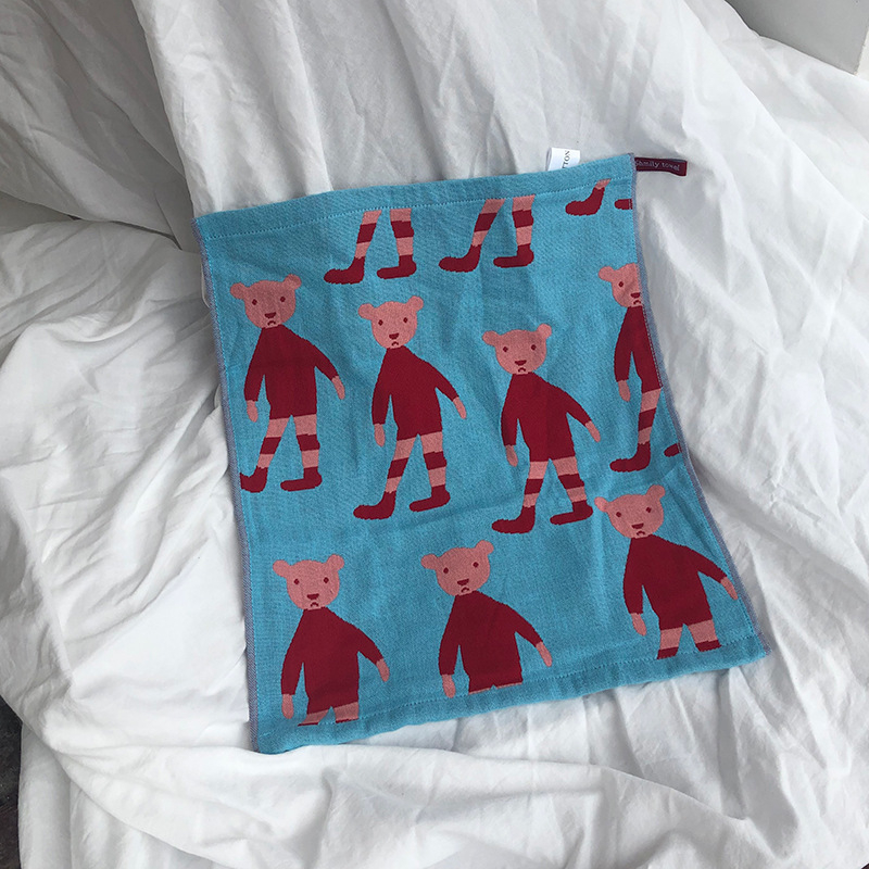 Trostruki sloj pamuk gaze, kvadratni ručnik za lice s crtićnim motivom životinja, s kukom, upijajući ručnik za kupanje