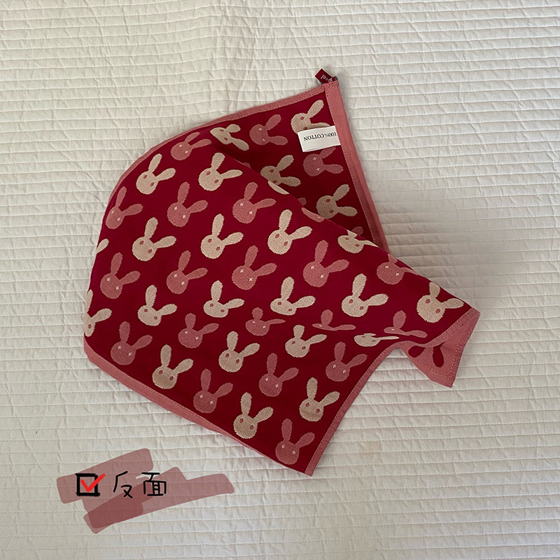 Trostruki sloj pamuk gaze, kvadratni ručnik za lice s crtićnim motivom životinja, s kukom, upijajući ručnik za kupanje