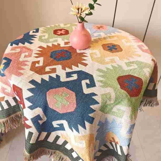 Βαμβακερή κουβέρτα για κάμπινγκ με γεωμετρικό σχέδιο, 3000 g ή περισσότερα, προσαρμόσιμη, για όλες τις εποχές