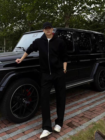 Pantaloni sport casual – 420G greutate, periat carbon, fără cusătură, croială dreaptă, talie medie