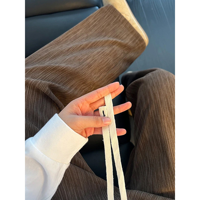 Corduroja bikses, iekšēja fleece apdare, bieza, tie-dye raksts, taisns griezums