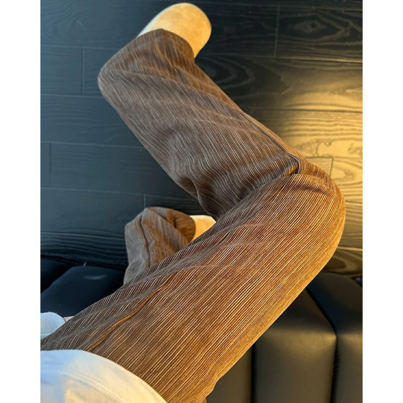 Corduroja bikses, iekšēja fleece apdare, bieza, tie-dye raksts, taisns griezums