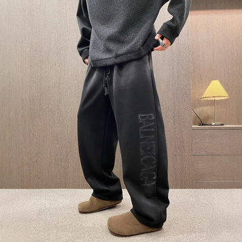 Trening jogger cu design gradient cu litere mari și croială lejeră, Iarnă 2025; micro-elasticitate; talie medie; tapered; drept picior