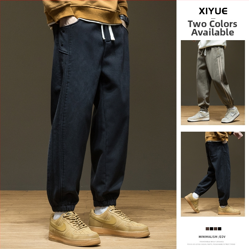 Vīriešu sporta bikses ar flīsa iekšpusi, bieza siltinājuma slānis, Lyocell audums, taisa griezuma, vidēji augsts viduklis