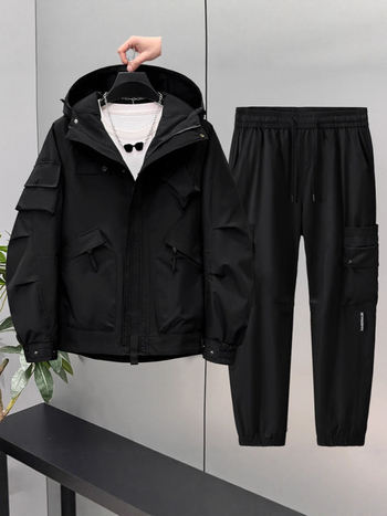 Мъжки комплект работно облекло: безръкав палто и панталони, полиестерно влакно, есен 2025