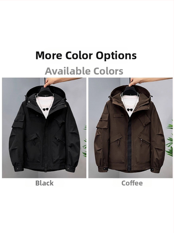 Vyriškas darbo drabužių komplektas su berankoviu paltu ir kelnėmis, poliesterio pluoštas, 2025 m. ruduo