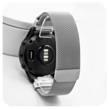 Garmin-kompatibilný nerezový náramok na hodinky s klipovou sponou, módny vzhľad, 52 g.