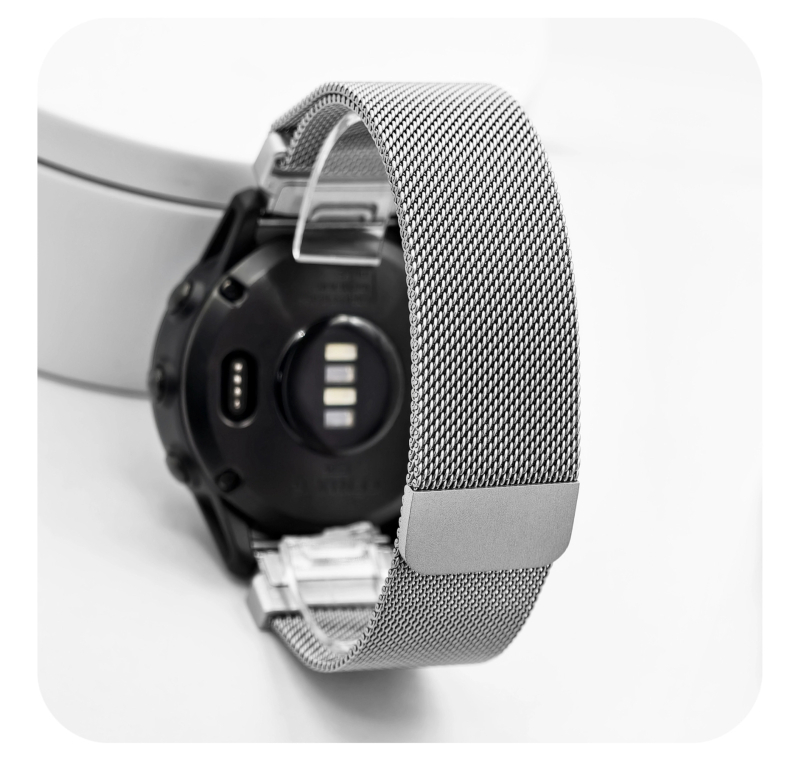 Garmin-kompatibilný nerezový náramok na hodinky s klipovou sponou, módny vzhľad, 52 g.