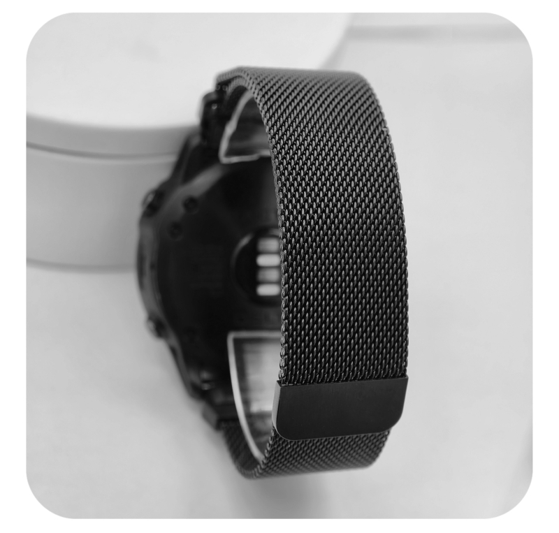 Garmin-kompatibilný nerezový náramok na hodinky s klipovou sponou, módny vzhľad, 52 g.