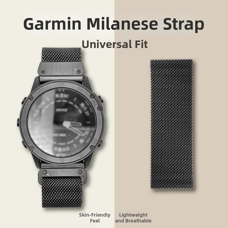 Garmin-kompatibilný nerezový náramok na hodinky s klipovou sponou, módny vzhľad, 52 g.