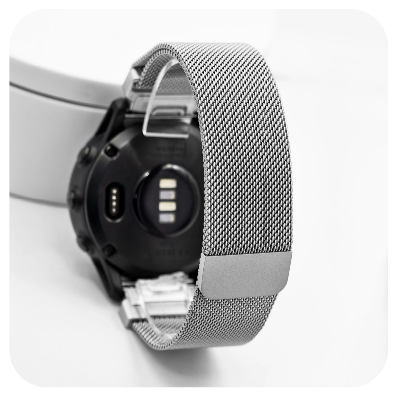 Garmin-kompatibilný nerezový náramok na hodinky s klipovou sponou, módny vzhľad, 52 g.