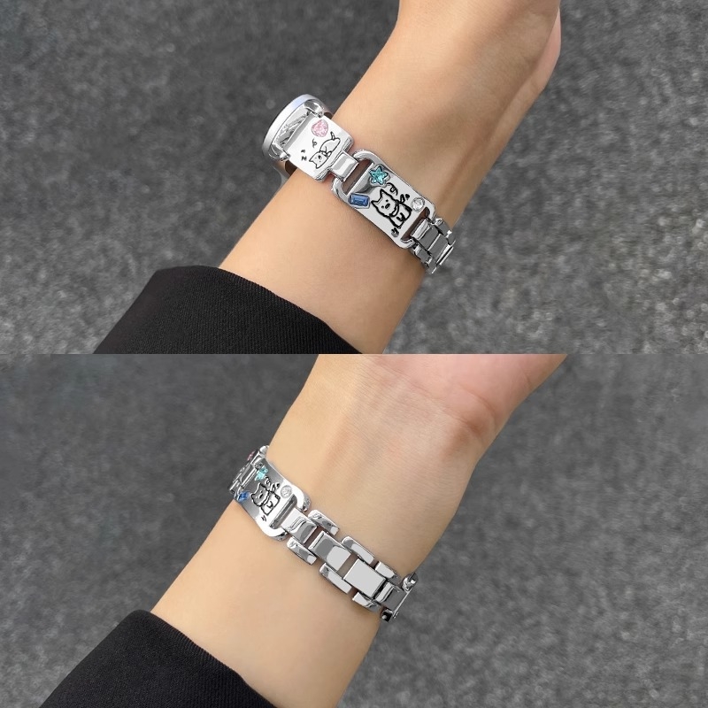 Brățară metalică pentru Xiaomi Mi Band 10 – stil modern (Material: metal; Închidere: buton snap; Greutate: ~30 g; Lansare: 2024)