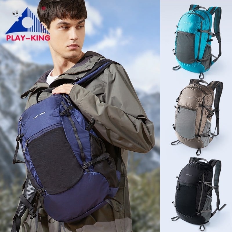 Turistický batoh ultralehký, skladací, nepremokavý, s veľkým objemom; nylon, unisex, zakrivené ramenné popruhy
