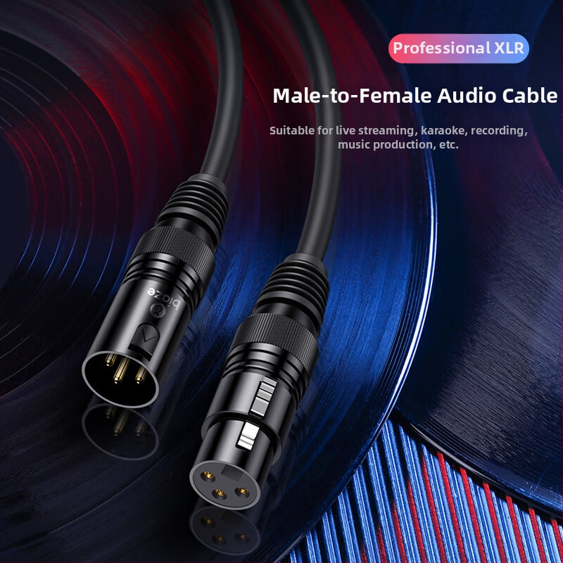 Biaz Audio rozšírací kábel, samčie–samice konektor, vhodný pre mikrofón a mixér, PVC vodič, certifikát K66