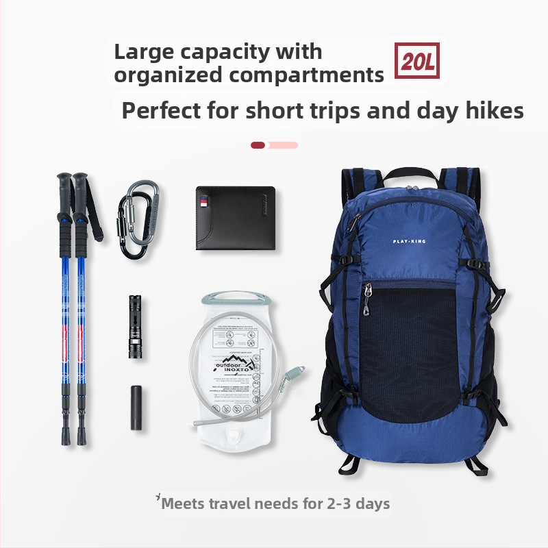 Túra hátizsák – ultrakönnyű, vízálló, összecsukható, bővíthető, uniszex (anyag: nylon; funkciók: ultrakönnyű kialakítás; bővítés; tárolható)