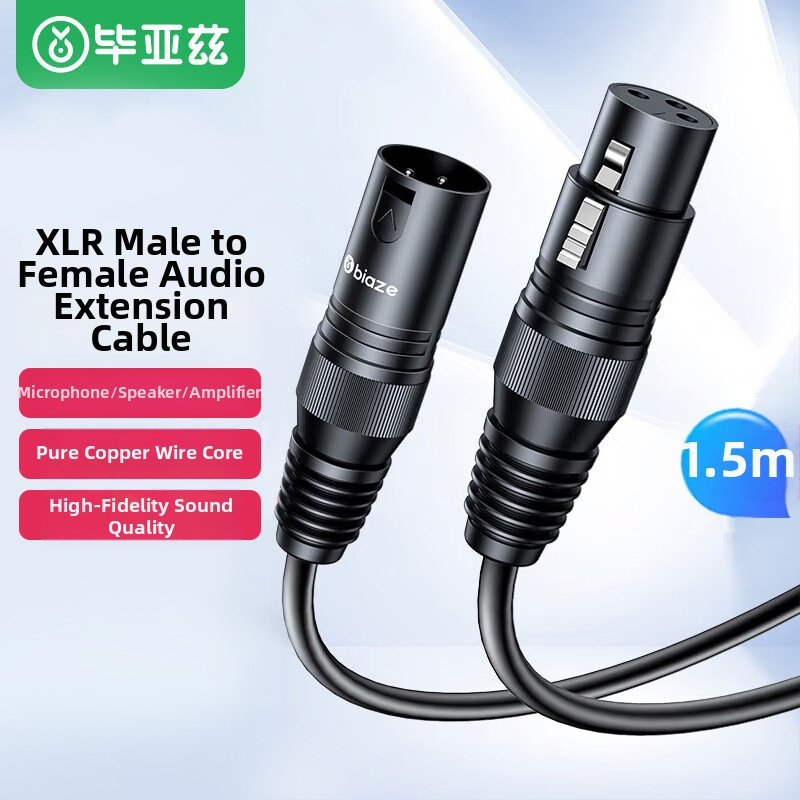 Zvukový kábel s mužno-ženským konektorom pre mikrofón a karaoke, PVC izolácia, jadro: iné, certifikácia: K66