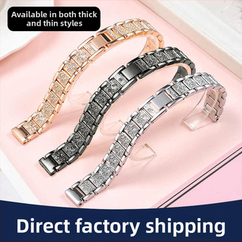 Metallist kellarihm kolme pärli ja täis teemantidega Apple Watch, Huawei, Xiaomi 8/9 Pro, Redmi jaoks; 50 g; klõpsuga lukustus; Zhisheng