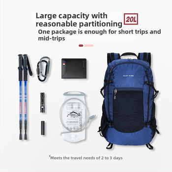 Unisex ultralahký turistický batoh, skladací, vodeodolný, s veľkým objemom, z nylónu