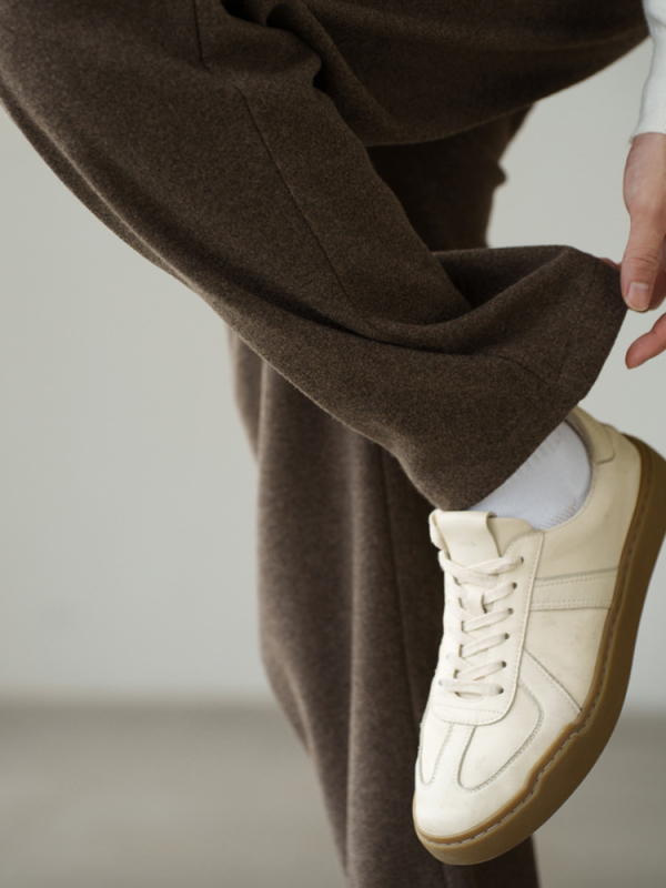 Muške hlače s ravnim krojem od vunene smjese, jednostavan za održavanje, zatvaranje vezicom, srednji pojas, zimska 2025