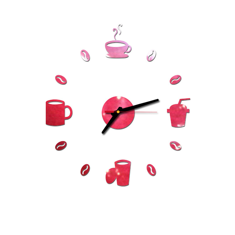 Európai stílusú csendes óra nappaliba és hálószobába, fúrás nélkül, egyszerű kávéóra, kreatív 3D fali matricaóra otthoni használatra