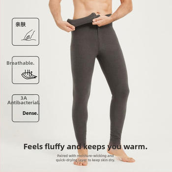 Pantaloni termici pentru bărbați, cu 30–50% fibre acrilice, țesătură groasă 251–300 g/m², lungi, uni