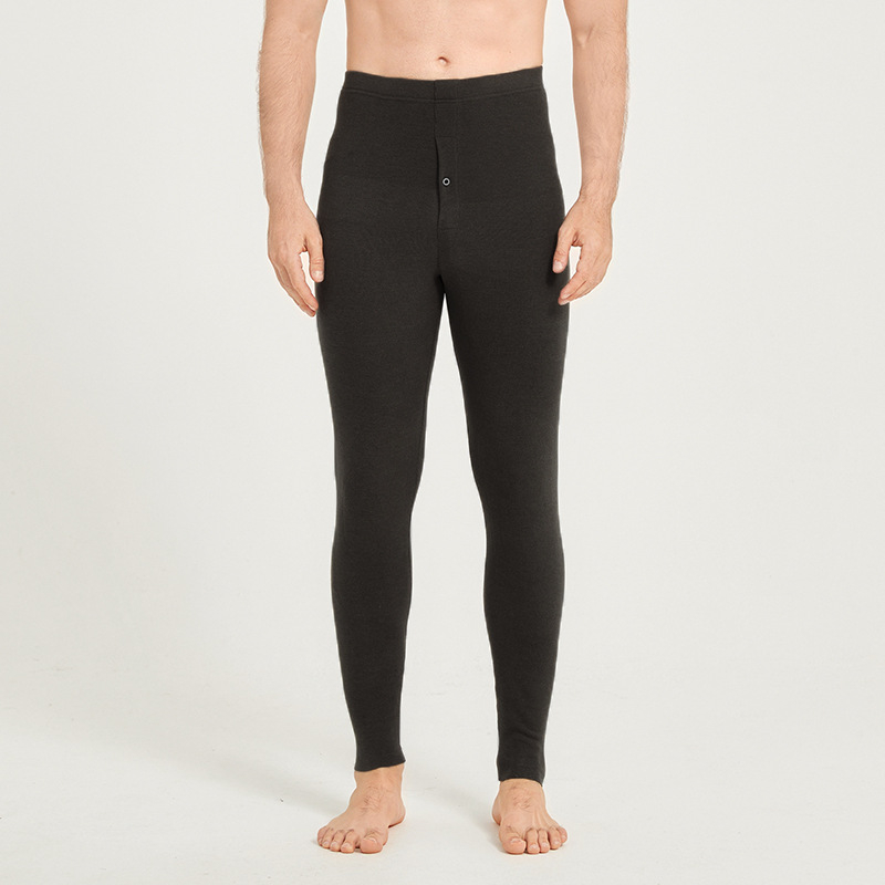 Pantaloni termici pentru bărbați, cu 30–50% fibre acrilice, țesătură groasă 251–300 g/m², lungi, uni