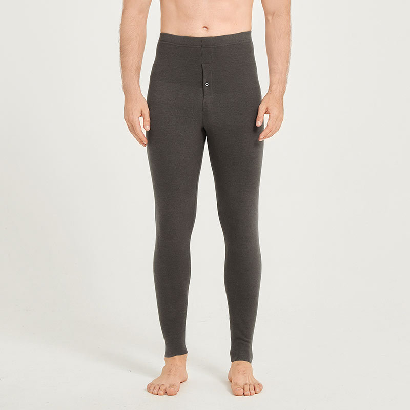 Pantaloni termici pentru bărbați, cu 30–50% fibre acrilice, țesătură groasă 251–300 g/m², lungi, uni